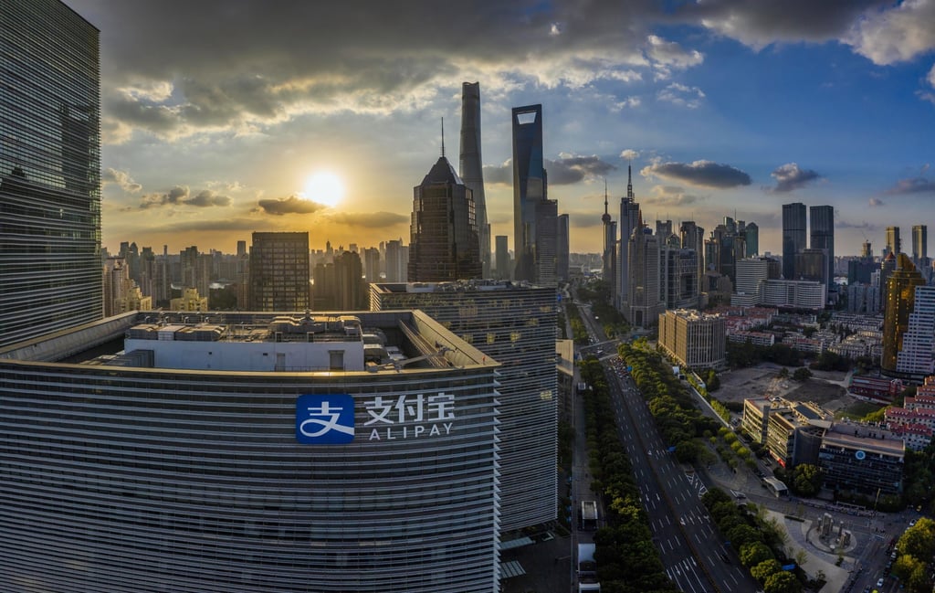 An aerial view of Chinese mobile payments giant Alipay’s office building in Shanghai. Photo: EPA-EFE An aerial view of Chinese mobile payments giant Alipay’s office building in Shanghai. Photo: EPA-EFE