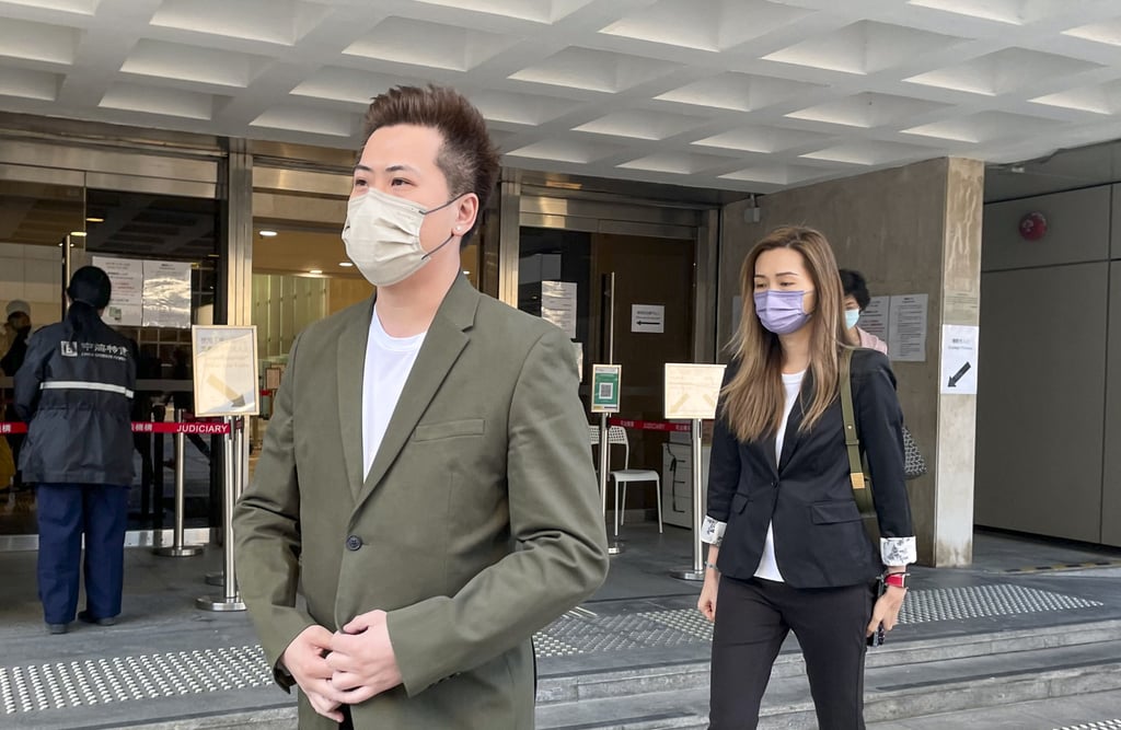 Louis Wan and Leung Pik-kei leaving the High Court after testifying in the assault case. Photo: Jasmine Siu