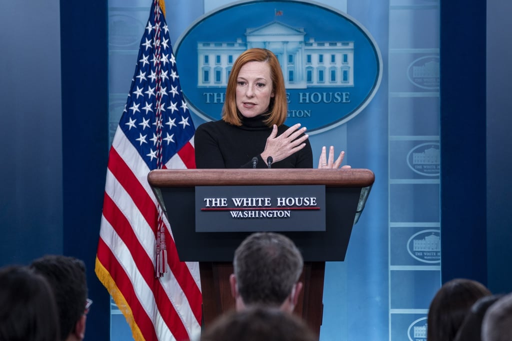 White House Press Secretary Jen Psaki at the White House in Washington on April 18. Photo: EPA-EFE White House Press Secretary Jen Psaki at the White House in Washington on April 18. Photo: EPA-EFE