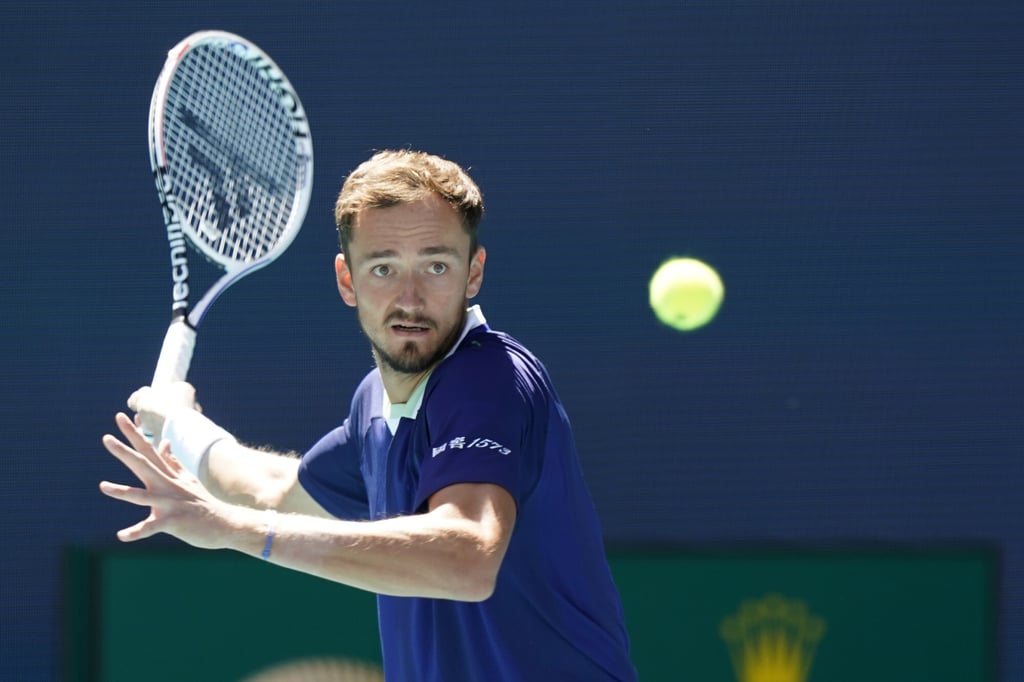 Daniil Medvedev, of Russia, returns a shot during the Miami Open tennis tournament in March. Photo: AP Daniil Medvedev, of Russia, returns a shot during the Miami Open tennis tournament in March. Photo: AP