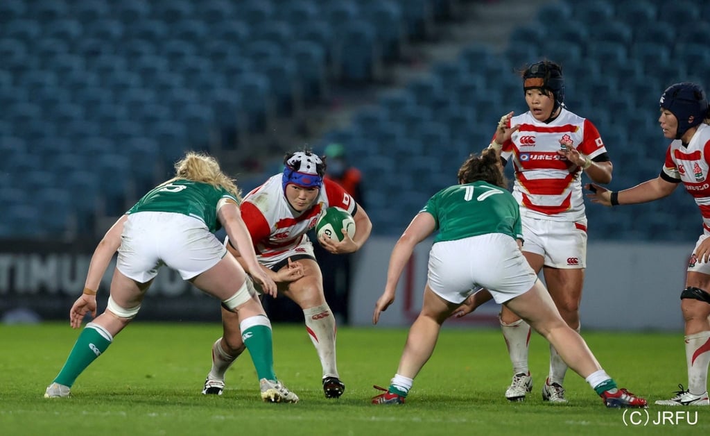 Sachiko Kato, a rising star of women’s rugby in Japan is honing her skills in the top tier of the sport in England. Photo: JRFU