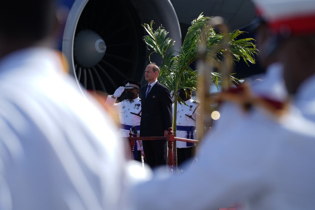 Britain’s Prince Edward, Earl of Wessex, arrives at Hewanorra International Airport in St Lucia on April 22 for the start of his visit to the Caribbean, to mark the queen’s Platinum Jubilee. Photo: PA Wire / DPA
