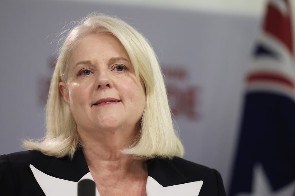 Australia’s Home Affairs Minister Karen Andrews also questioned the timing of Beijing’s announcement on its security pact with the Solomon Islands. Photo: Getty Images