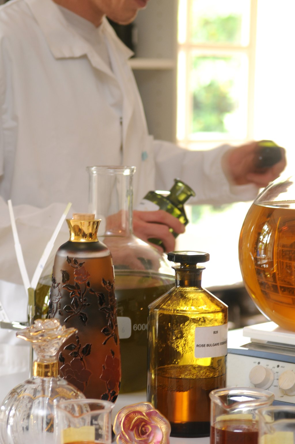 The production of Les Classiques fragrances in a laboratory. The production of Les Classiques fragrances in a laboratory.