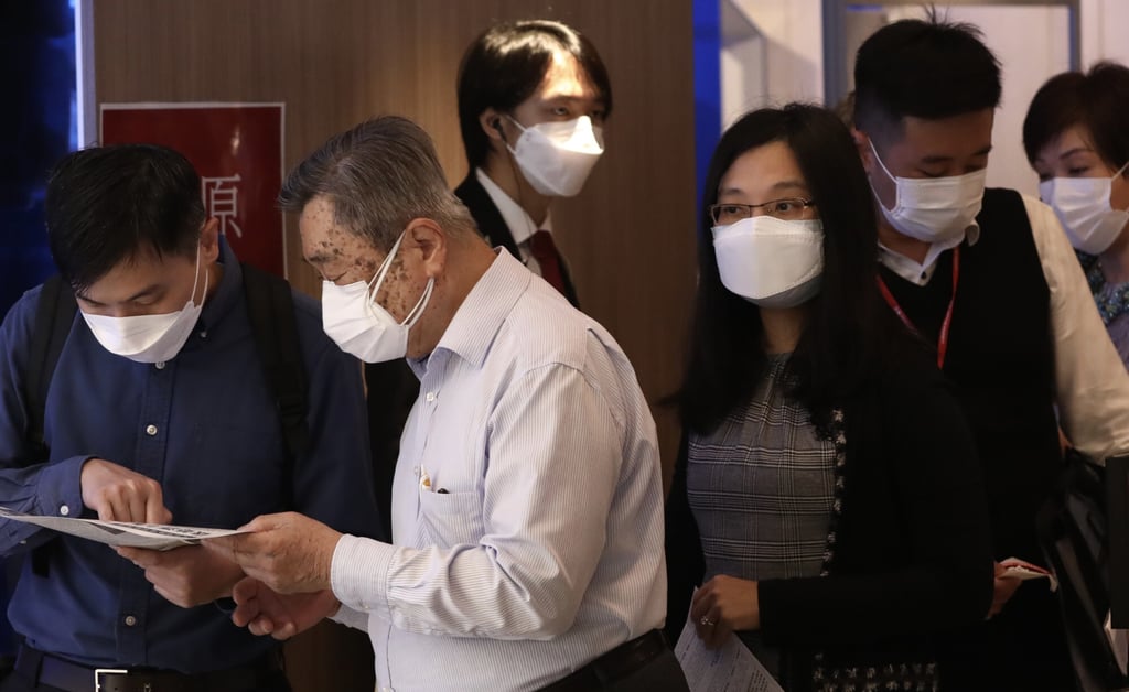 Buyers queue up for Wheelock Properties’ Monaco Marine apartments in Kai Tak at the developer’s sales office in Tsim Sha Tsui on April 23, 2022. Photo: Jonathan Wong Buyers queue up for Wheelock Properties’ Monaco Marine apartments in Kai Tak at the developer’s sales office in Tsim Sha Tsui on April 23, 2022. Photo: Jonathan Wong