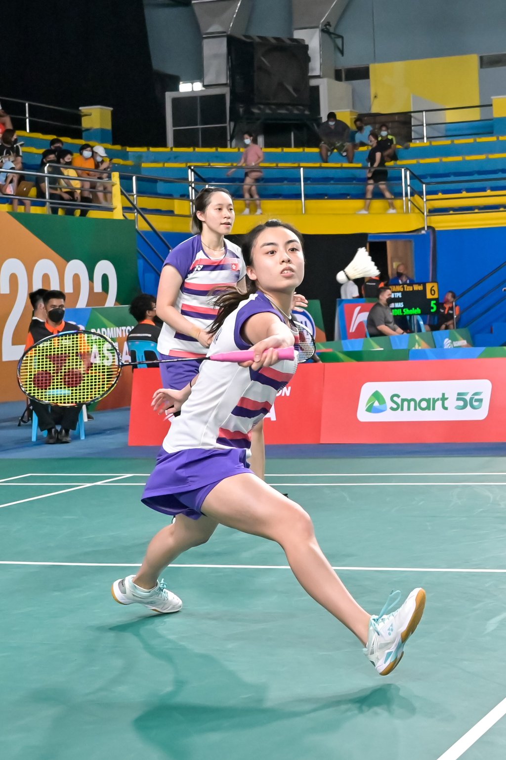 Ng Tsz-yau (front) and her partner Tsang Hiu-yan in the women’s doubles. Photo: 2022 BAC Official Ng Tsz-yau (front) and her partner Tsang Hiu-yan in the women’s doubles. Photo: 2022 BAC Official