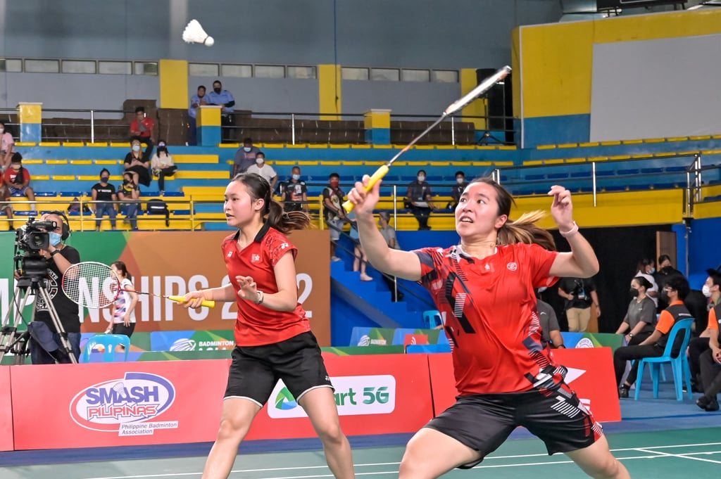 Yeung Nga-ting and partner Yeung Pui-lam in action in Manila. Photo: 2022 BAC Official Yeung Nga-ting and partner Yeung Pui-lam in action in Manila. Photo: 2022 BAC Official