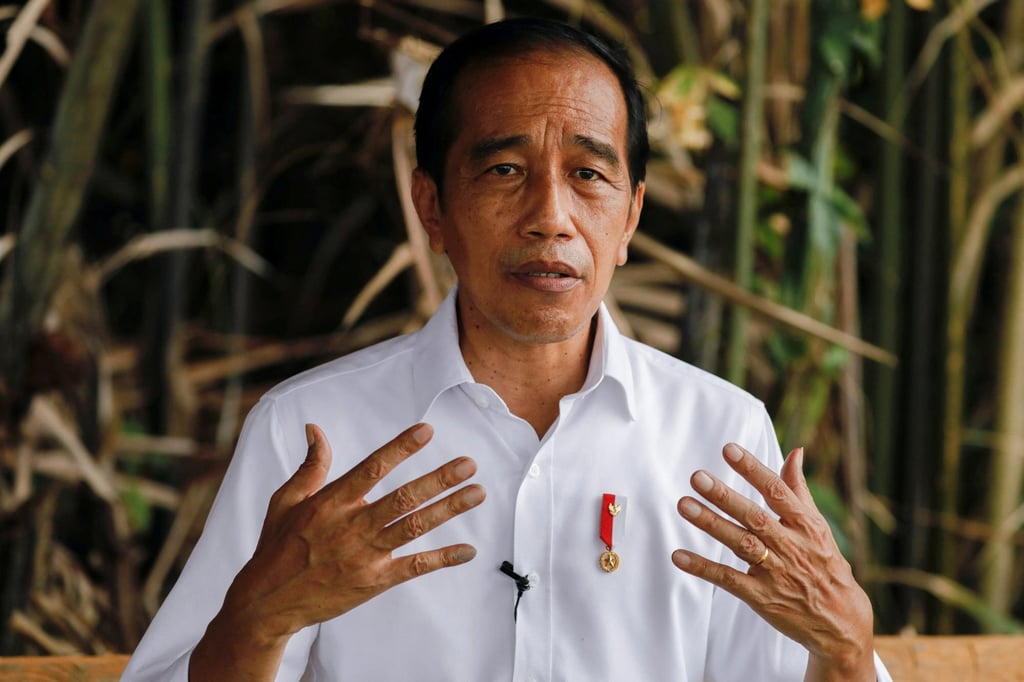 Indonesian President Joko Widodo gestures during an interview in North Kalimantan province, Indonesia in October 2021. Photo: Reuters Indonesian President Joko Widodo gestures during an interview in North Kalimantan province, Indonesia in October 2021. Photo: Reuters