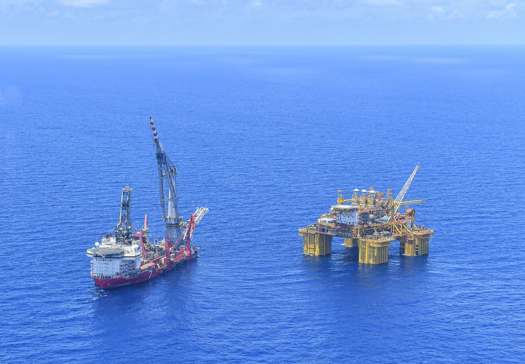 The Deep Sea No. 1 deep-water gas field, 150 kilometers off the city of Sanya in south China’s Hainan Province, started production in May 2021. Photo: Xinhua