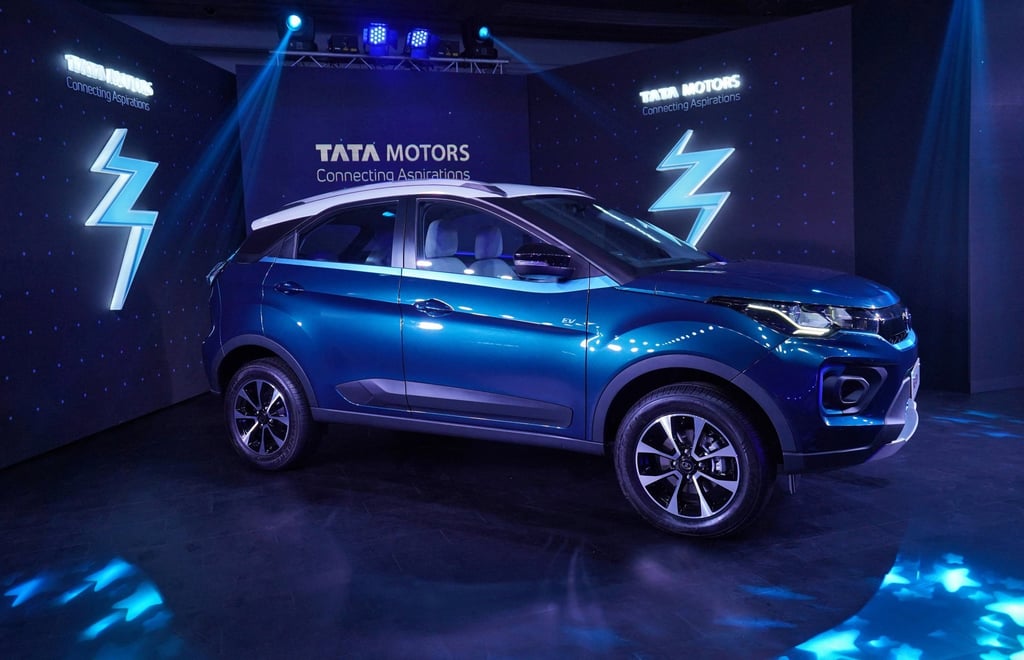 Tata Motors’ Nexon EV electric sport-utility vehicle, priced at around US$19,000, is seen at a launch event in Mumbai in January 2020. Photo: Reuters