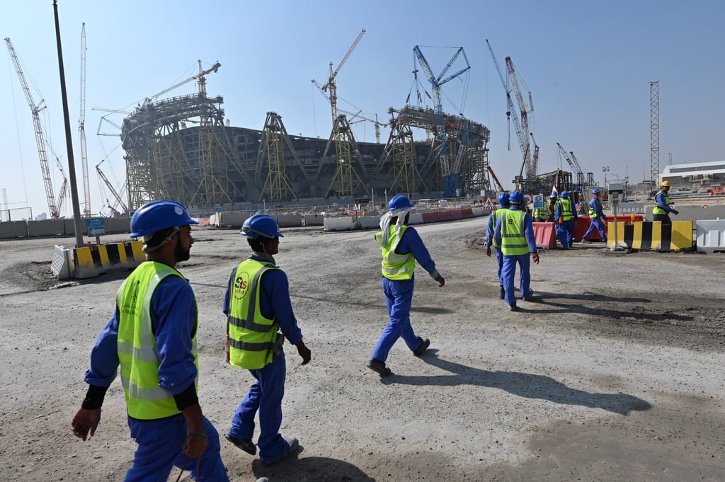 A picture taken on December 20, 2019 shows a view of Qatar’s under construction Lusail Stadium, around 20km north of the capital Doha. Photo: AFP