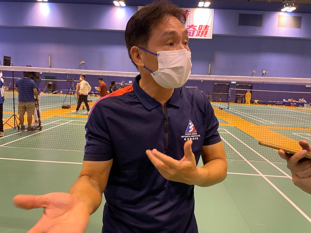 Badminton head coach Tim He Yiming. Photo: Chan Kin-wa Badminton head coach Tim He Yiming. Photo: Chan Kin-wa