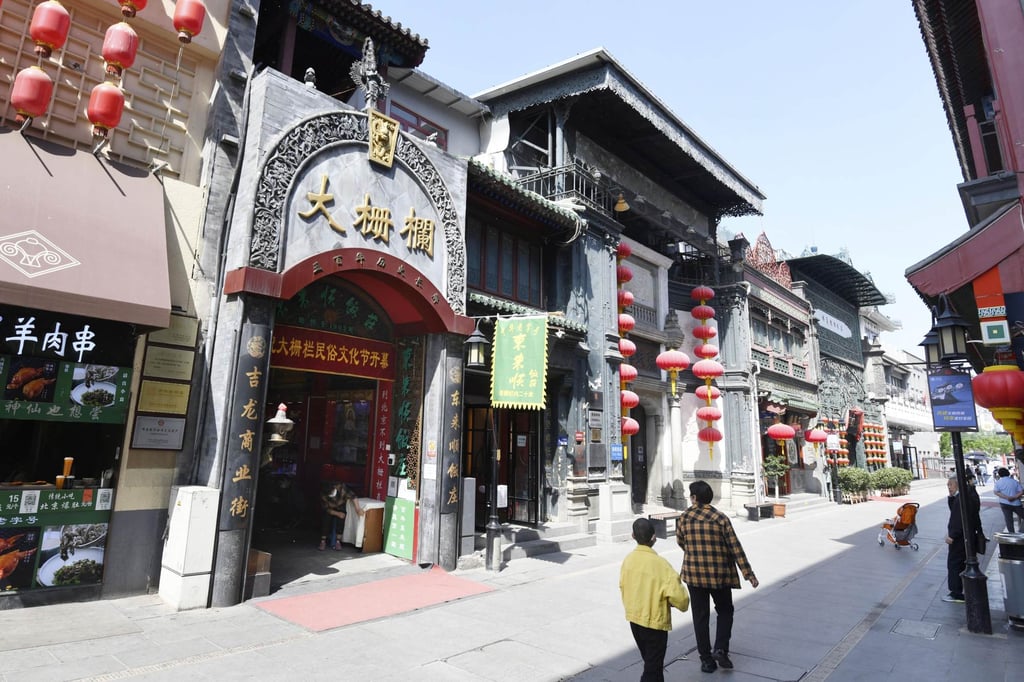 A deserted street in Beijing as China sticks with stringent Covid-19 measures. Photo: Kyodo
