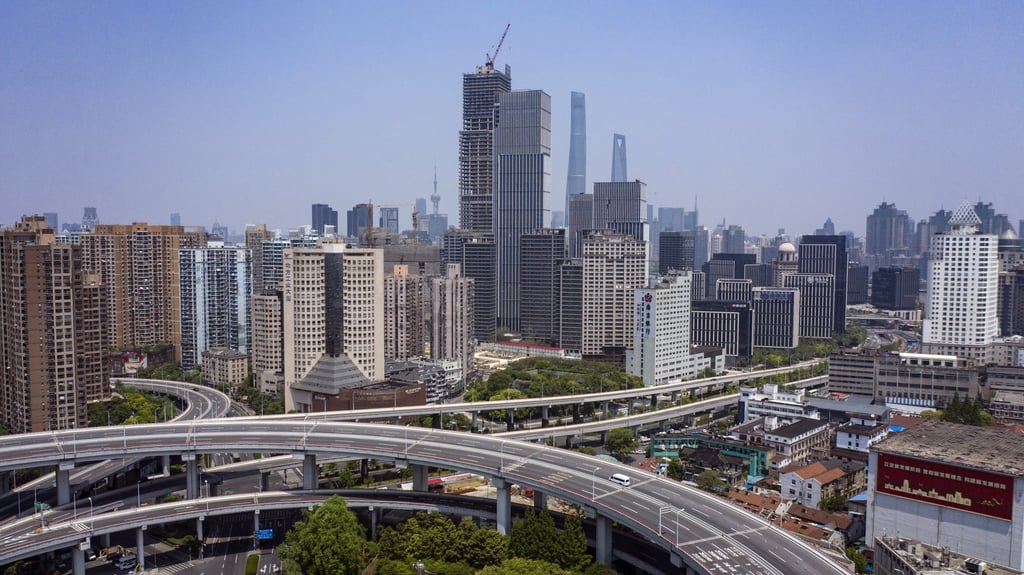 Near-empty roads during a lockdown due to Covid-19 in Shanghai on Tuesday, May 3, 2022. With a population of 25 million residents, Shanghai is one of China’s largest population centres, and the city’s elevated highways are usually choked with bumper-to-bumper traffic during rush hours. Photo: Bloomberg