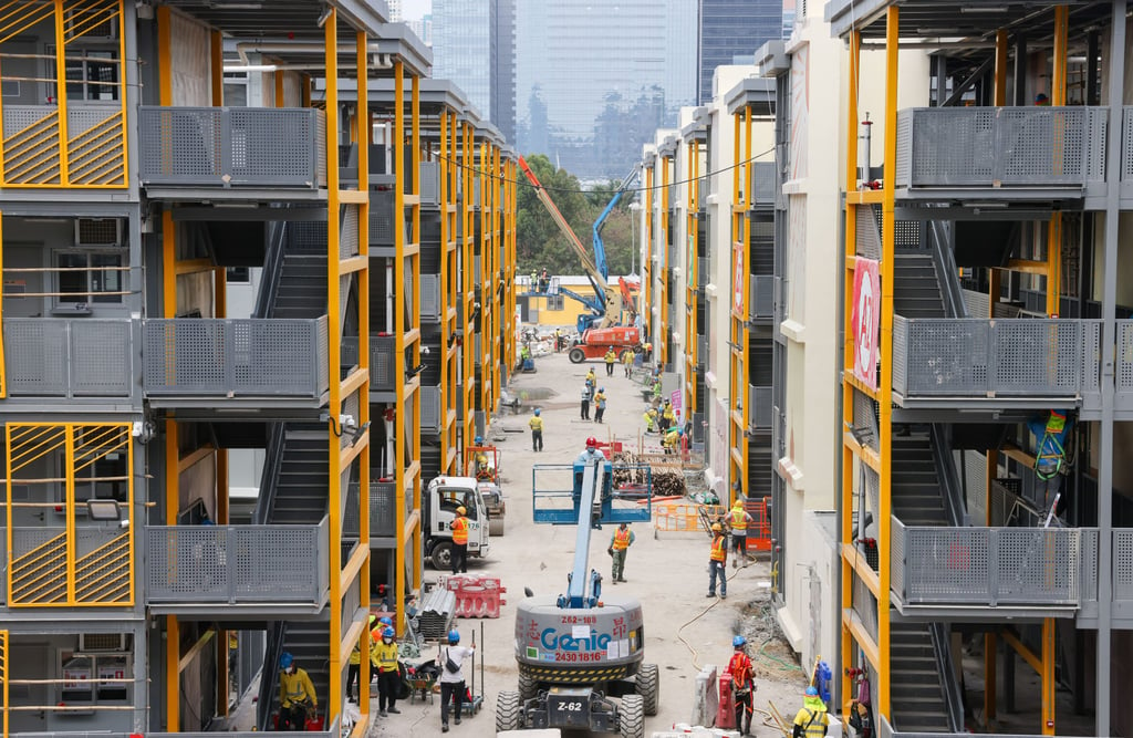 The isolation facilities at Kai Tak are set up in four-storey blocks. Photo: Nora Tam