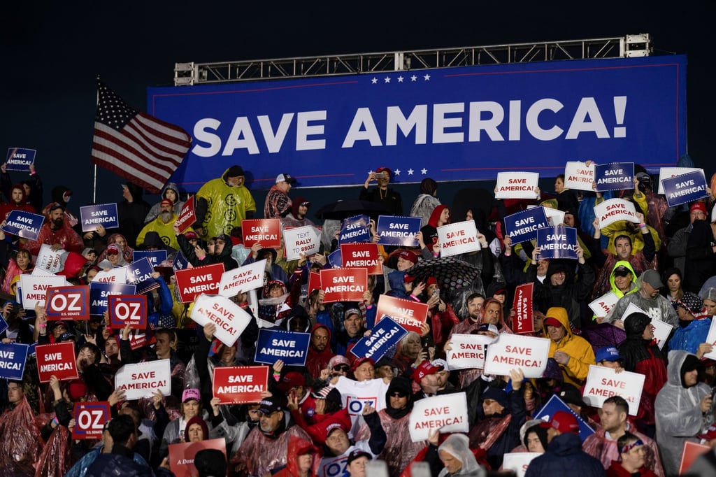 People wait for former US President Donald Trump to speak at a rally in Greensburg, Pennsylvania, US on May 6. Photo: Reuters