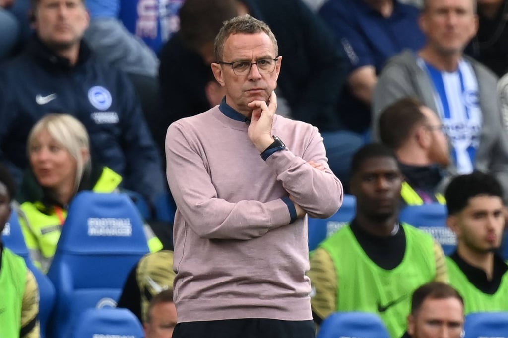Manchester United German Interim head coach Ralf Rangnick looks on against Brighton. Photo: AFP