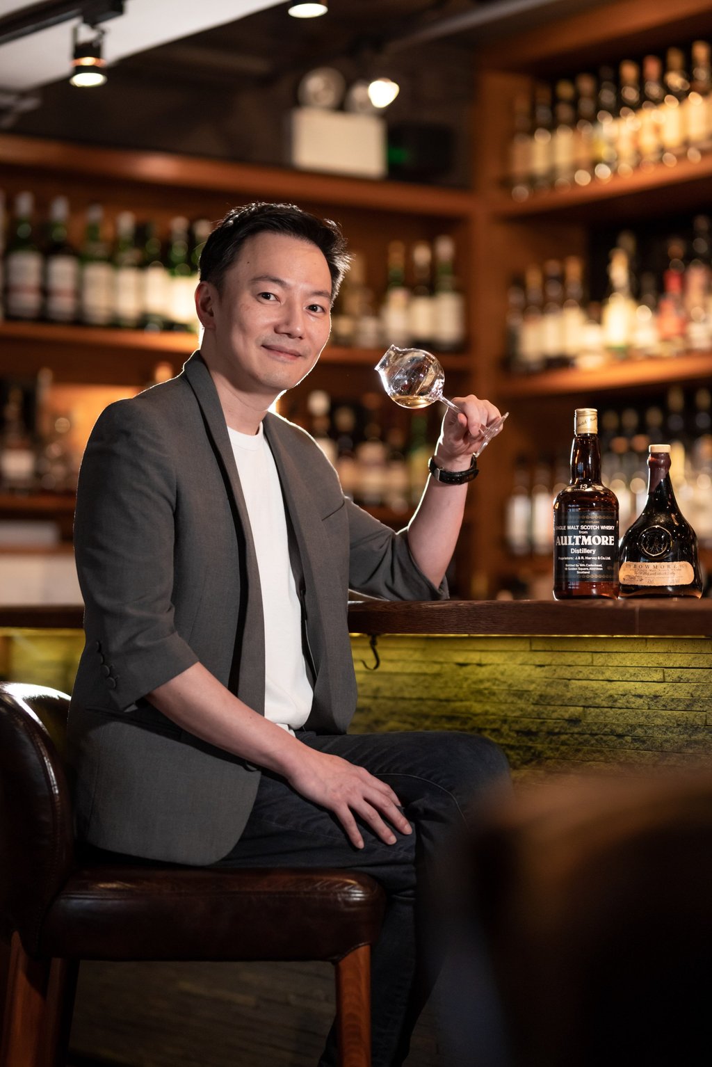 Aaron Chan started collecting rare whiskies as a hobby. Photo: MRC Photography