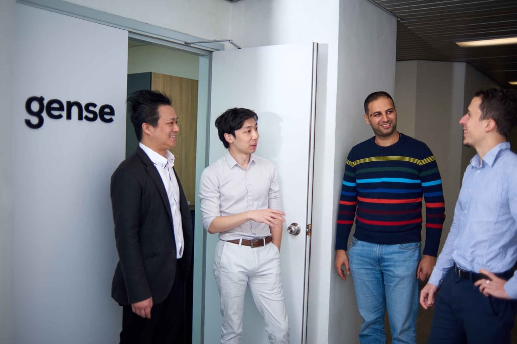 Gense Technologies’ Justin Chan (second from left) says the opportunity to explain his company’s ideas to the judges proved to be both useful and insightful.