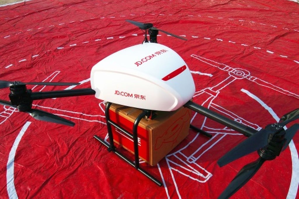 An undated photograph of a delivery drone bearing JD.com’s livery. Photo: Handout An undated photograph of a delivery drone bearing JD.com’s livery. Photo: Handout