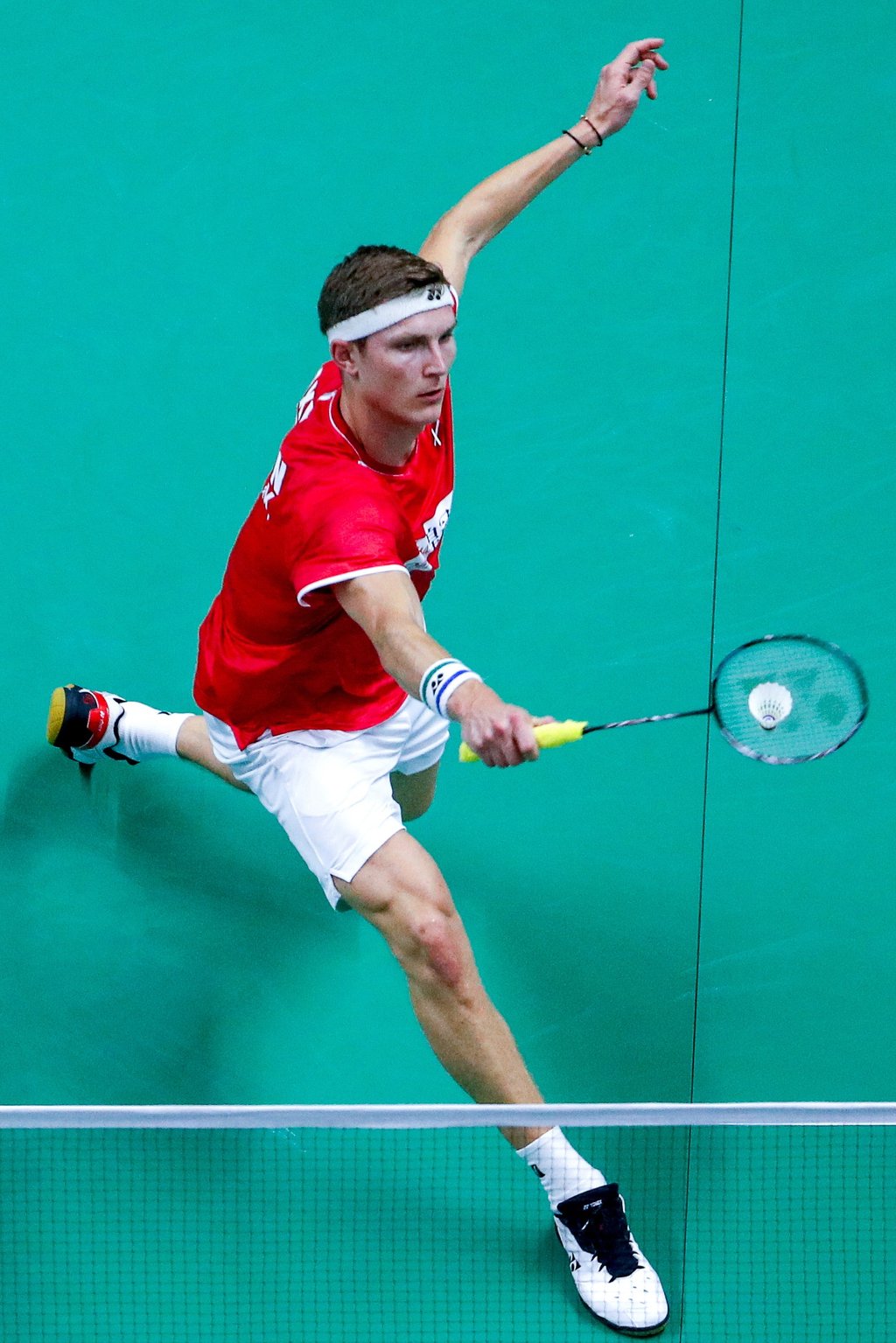 Viktor Axelsen of Denmark in action against Toma Junior Popov of France during their men’s singles match of the BWF Thomas and Uber Cup Finals in Thailand. Photo: EPA-EFE Viktor Axelsen of Denmark in action against Toma Junior Popov of France during their men’s singles match of the BWF Thomas and Uber Cup Finals in Thailand. Photo: EPA-EFE
