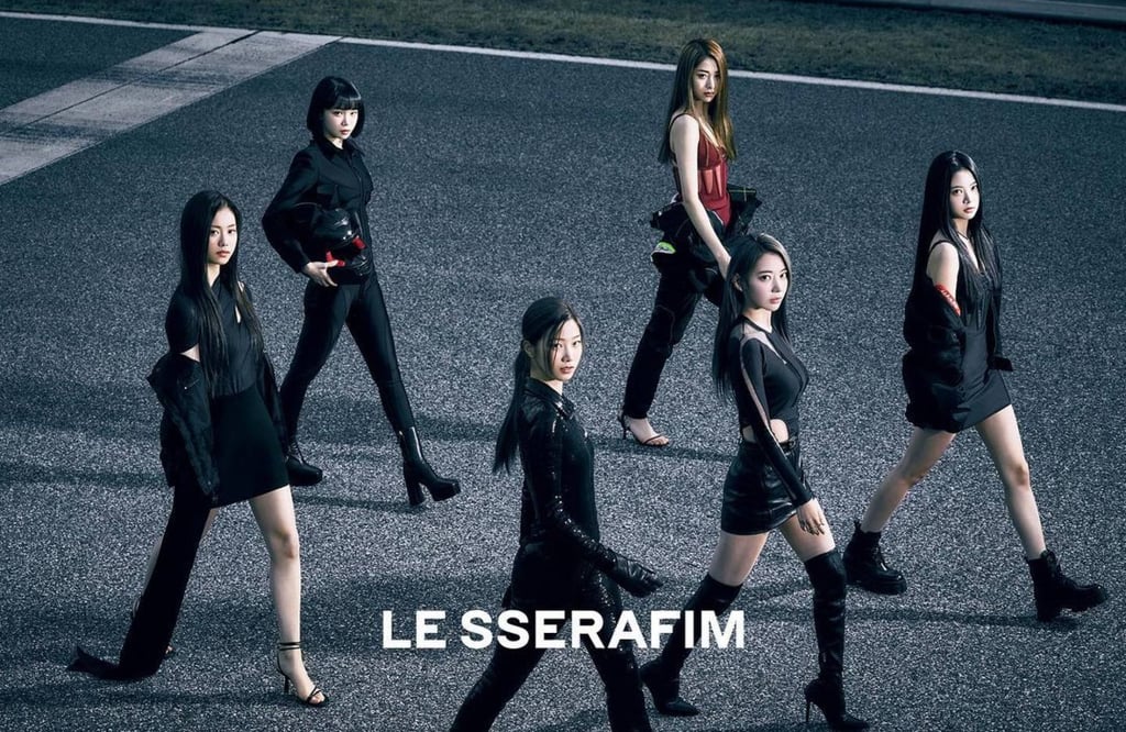 Members of Hybe’s new girl group Lesserafim include Miyawaki Sakura, Kim Chae-won (former members of Iz*One), Huh Yun-jin, Kazuha Nakamura, Kim Garam and Hong Eun-chae. Photo: @le_sserafim/Instagram Members of Hybe’s new girl group Lesserafim include Miyawaki Sakura, Kim Chae-won (former members of Iz*One), Huh Yun-jin, Kazuha Nakamura, Kim Garam and Hong Eun-chae. Photo: @le_sserafim/Instagram