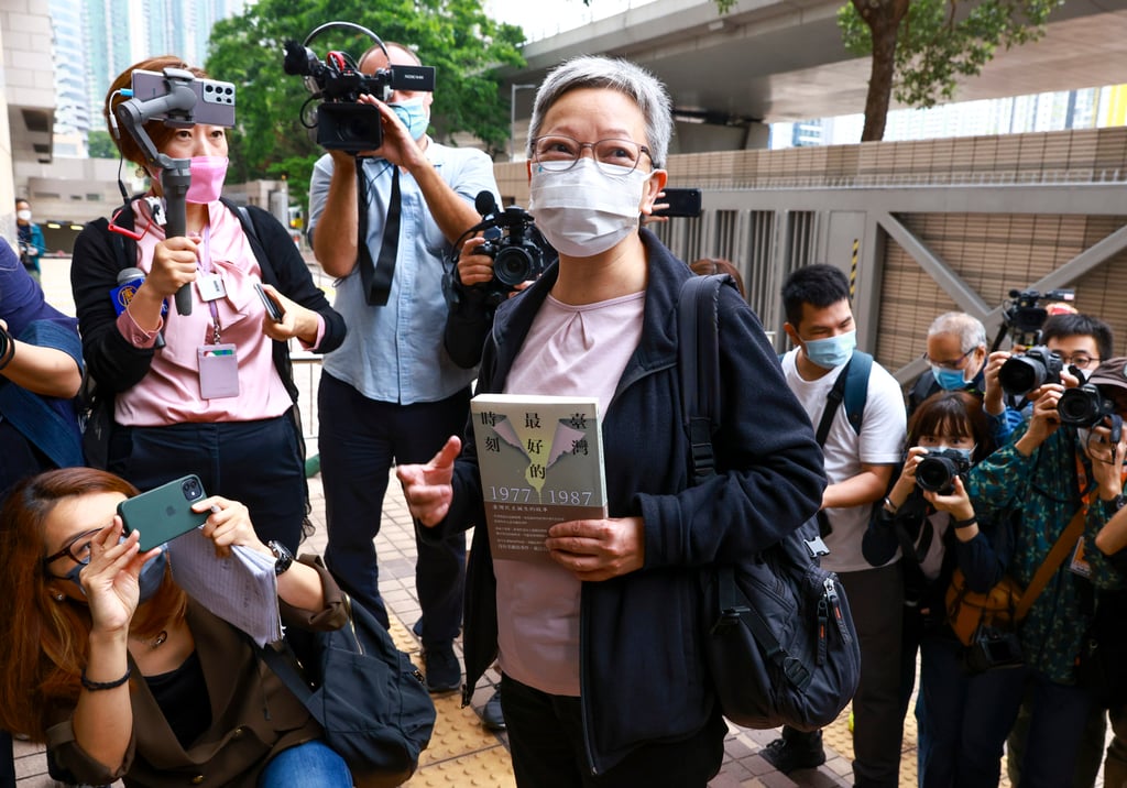 Cyd Ho arrives at West Kowloon Court to stand trial over an unauthorised assembly in 2019. Photo: May Tse