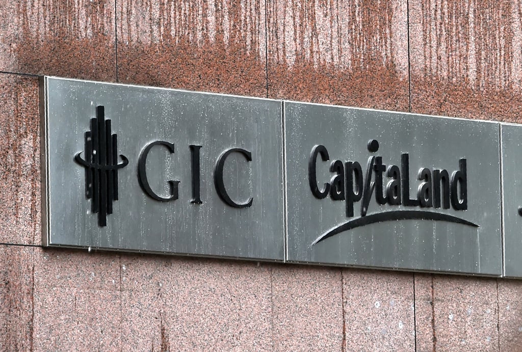 The Government of Singapore Investment Corporation (GIC) logo (left) pictured on the facade of the Capital Tower building in Singapore on July 28, 2016. The multibillion-dollar sovereign wealth fund has invested in a number of digital-asset firms in recent years. Photo: Agence France-Presse