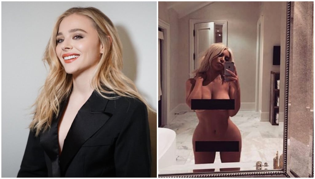 Chloë Grace Moretz challenged Kim Kardashian on the kind of example she’s setting for young women. Photos: @chloegmoretz, @kimkardashian/Instagram