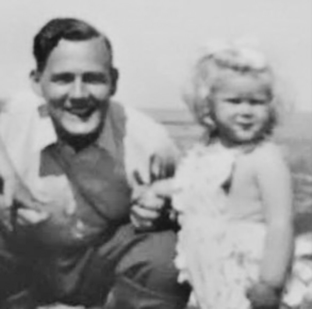 Field with her father when she was a toddler. Photo: courtesy of Susan Field