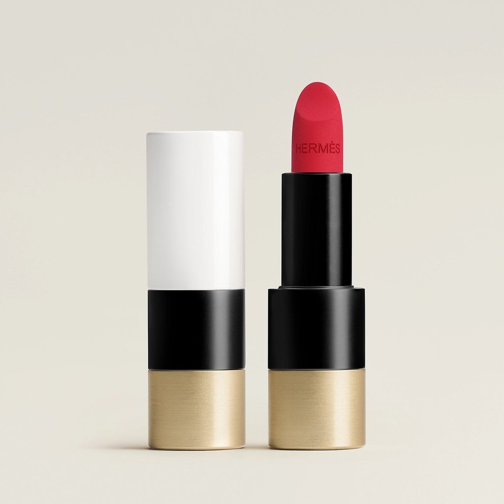 A lipstick from Hermès Rouge Bleu.