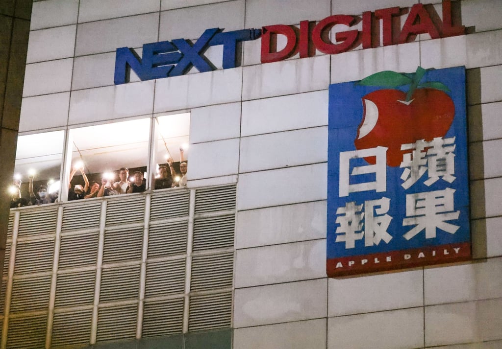 Staff prepare for the last issue of Apple Daily at the newspaper’s headquarters in Tseung Kwan O in June 2021. Photo: Dickson Lee