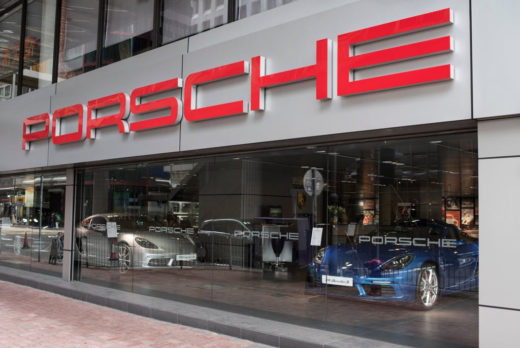 Porsche’s show room on Gloucester Road in Wan Chai on 7 April 2018. Photo: LightRocket via Getty Images.