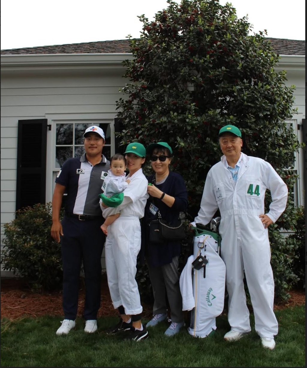 K.H. Lee with his family at the Masters in Augusta. Photo: Handout K.H. Lee with his family at the Masters in Augusta. Photo: Handout