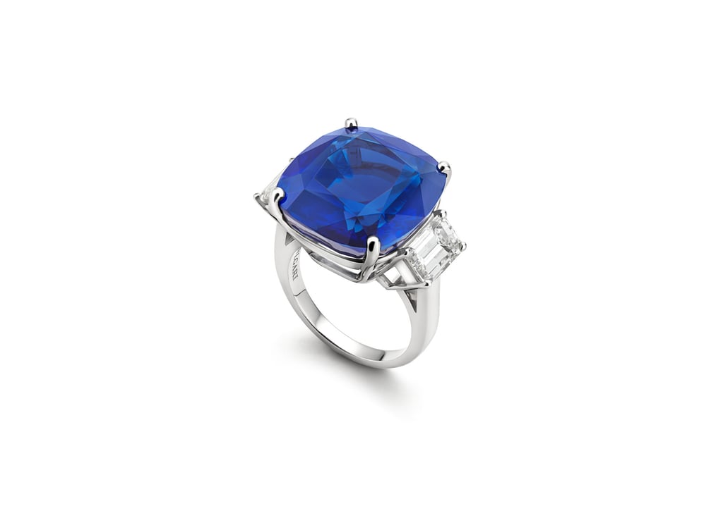 Bulgari Magnifica High Jewellery collection ring in platinum with a cushion-cut sapphire. Photo: Bulgari