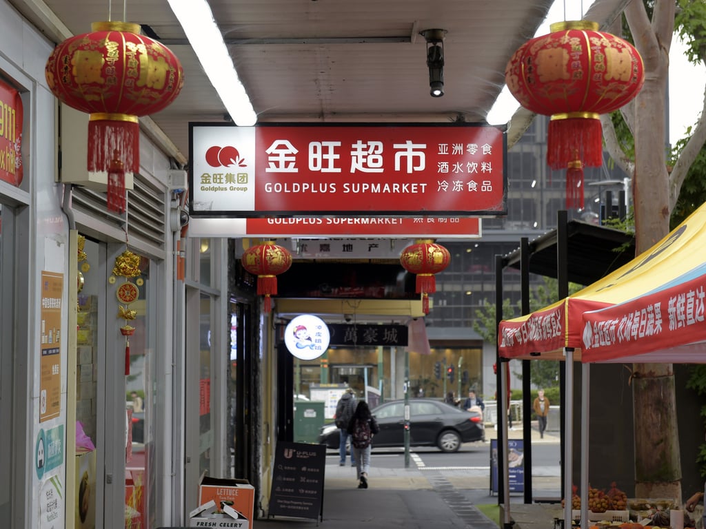 Signs in Chinese characters are seen in the Box Hill suburb of Melbourne, Victoria, Australia, where About 20 per cent of the population is of Chinese descent. Photo: Bloomberg Signs in Chinese characters are seen in the Box Hill suburb of Melbourne, Victoria, Australia, where About 20 per cent of the population is of Chinese descent. Photo: Bloomberg