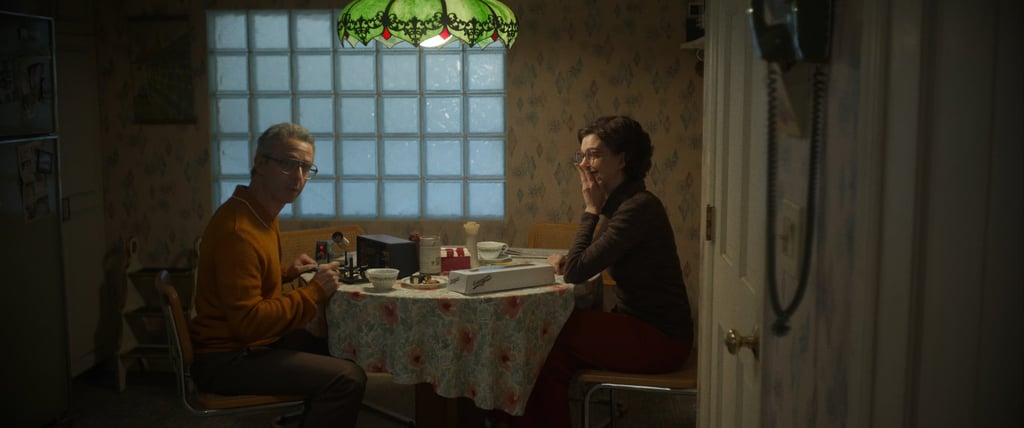 Jeremy Strong (left) and Anne Hathaway in a still from Armageddon Time. Photo: Focus Features