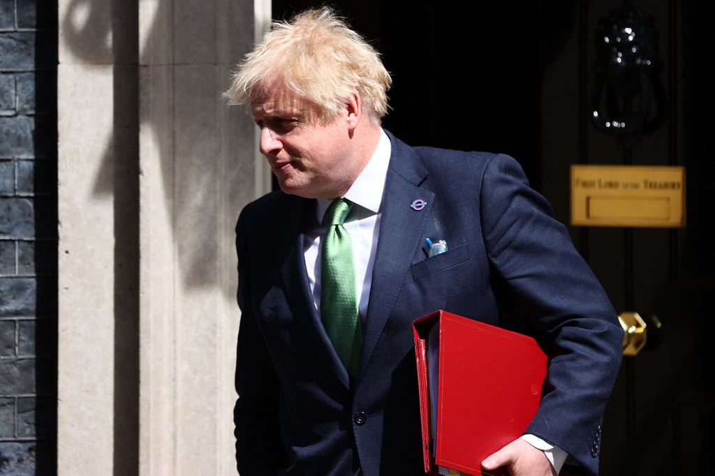 Britain’s Prime Minister Boris Johnson leaves No 10 Downing Street in London on Wednesday. Photo: AFP