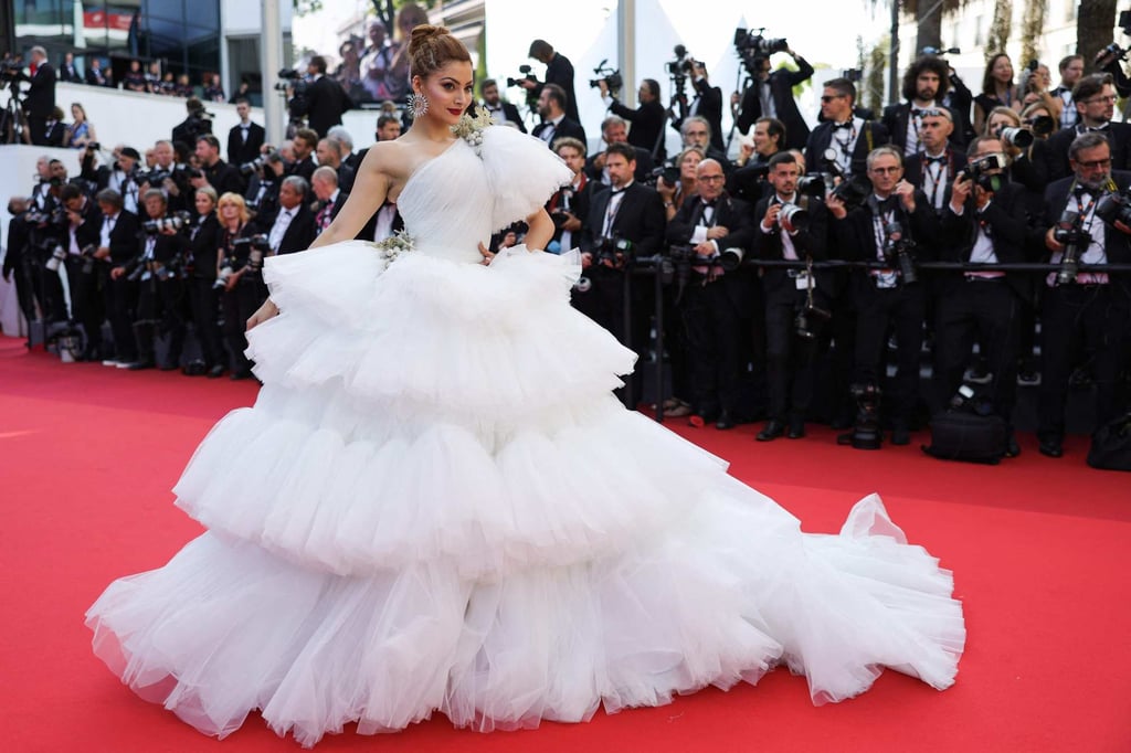 Indian actress Urvashi Rautela poses as she arrives to attend the screening of Final Cut (Coupez !) ahead of the opening ceremony of the 75th edition of the Cannes Film Festival in Cannes, southern France, on May 17. Photo: AFP