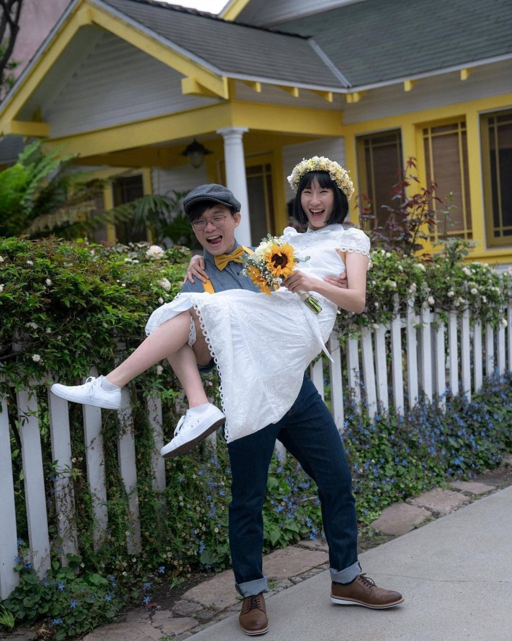 Meng’er Zhang and her husband Yung Lee. Photo: @mengerzhang/Instagram