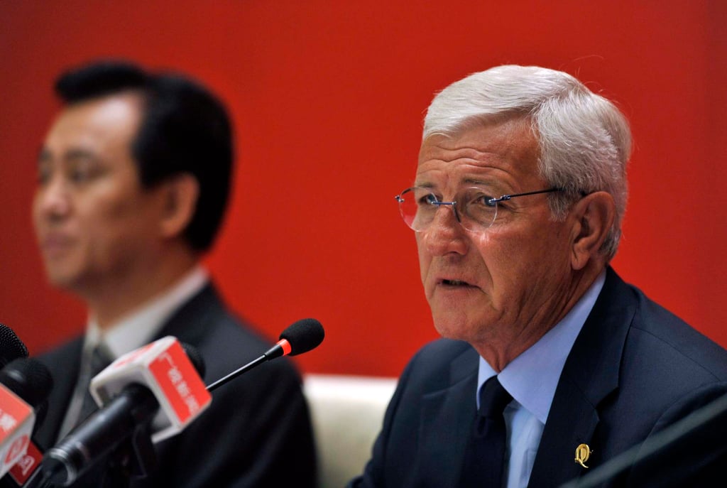 Marcello Lippi (right) replaced Lee Jang-soo at Guangzhou Evergrande. Photo: Reuters