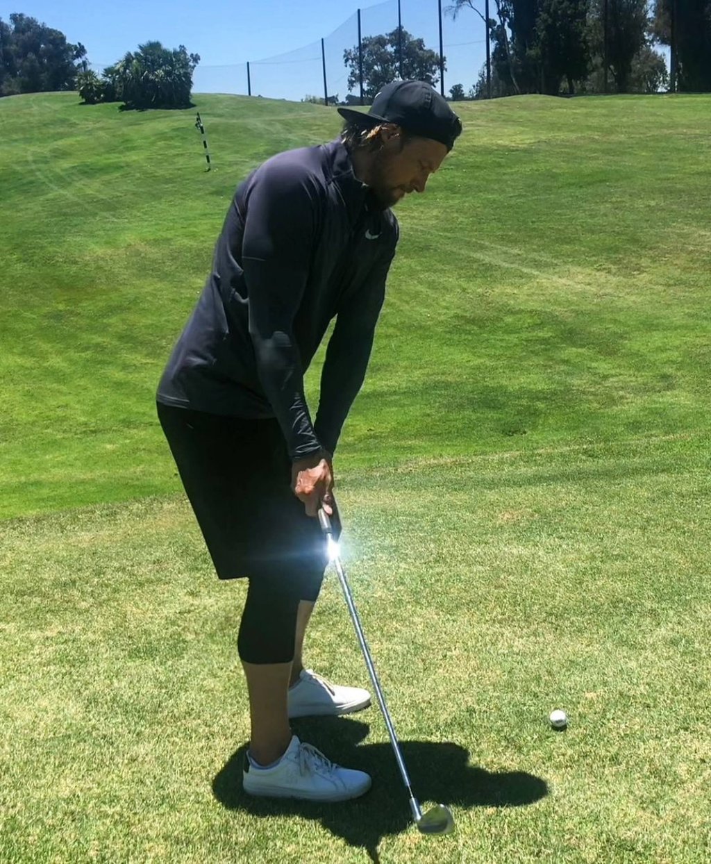 Gabriel Aubry enjoys playing golf. Photo: @gabrielaubry/Instagram
