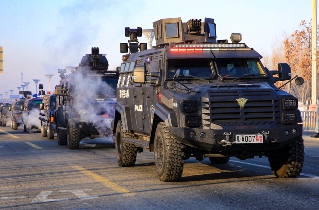 The “Saber-toothed Tigers” have a top speed of 130km/h, and can still go up to 80 km/h with all tyres out. WEIBO The “Saber-toothed Tigers” have a top speed of 130km/h, and can still go up to 80 km/h with all tyres out. WEIBO