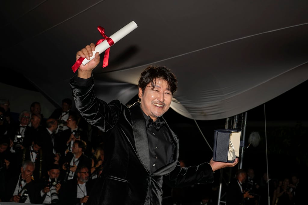 Song Kang-ho, winner of the best actor award at the Cannes Film Festival in France on May 28. Photo: AP