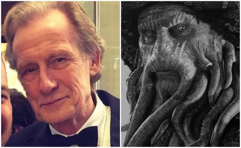 Bill Nighy played Davy Jones in the Pirates of the Caribbean films. Photos: @marcoscruzllorens; @fabiodesenhando/Instagram Bill Nighy played Davy Jones in the Pirates of the Caribbean films. Photos: @marcoscruzllorens; @fabiodesenhando/Instagram