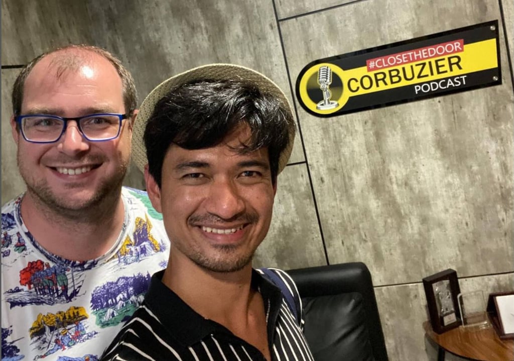 Tiktok star Ragil Mahardika and his husband on Deddy Corbuzier’s ‘Close the Door’ chat show. Photo: Instagram/@ragilmahardika