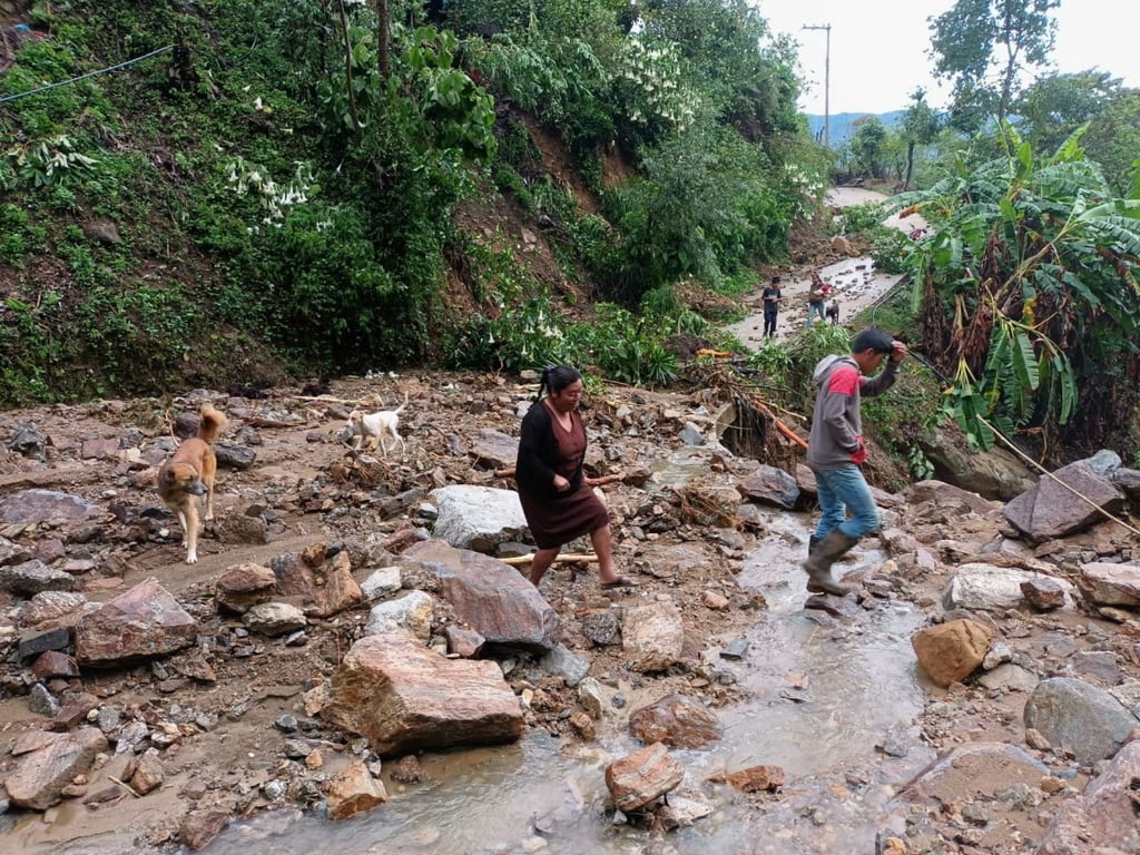 The aftermath of Hurricane Agatha in Santa Cruz Ozolotepec, Oaxaca state, Mexico on Tuesday. Photo: Mario Javier Reyes Palacios via Reuters