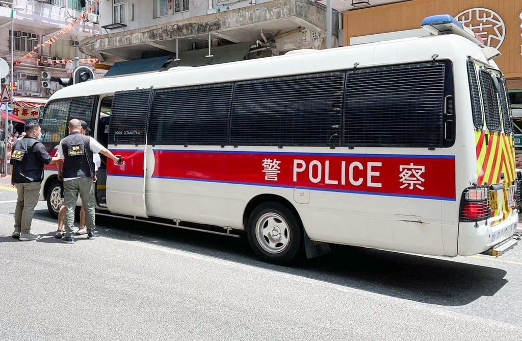 Officers raided the Sham Shui Po shop after a complaint was lodged. Photo: Handout Officers raided the Sham Shui Po shop after a complaint was lodged. Photo: Handout