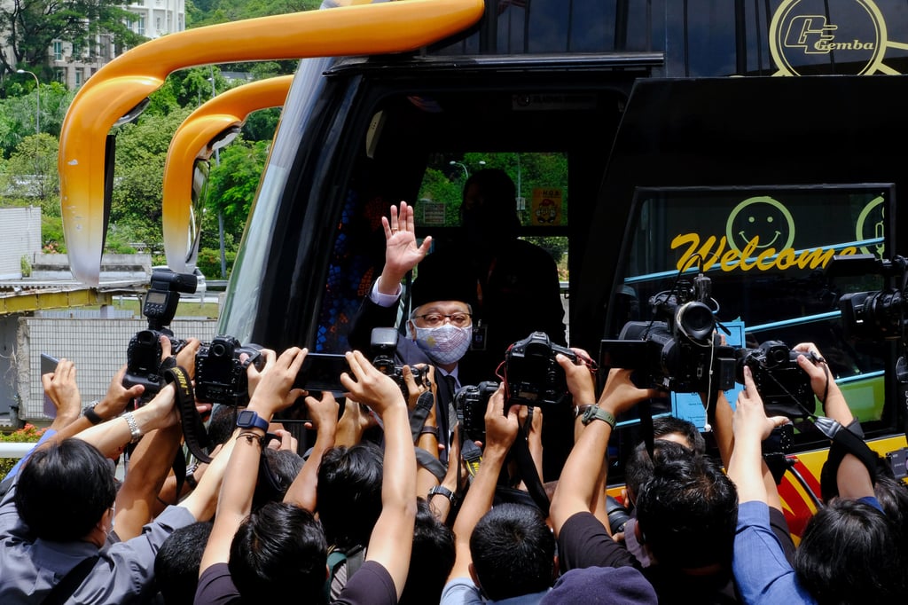 Ismail Sabri Yaakob waves after becoming Malaysia’s prime minister last year. Photo: Bloomberg