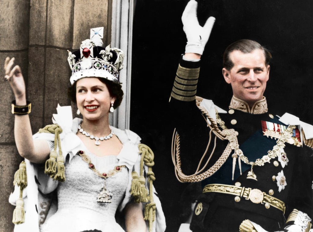 Queen Elizabeth and the Duke of Edinburgh at Buckingham Palace on the day of her coronation. Photo: The Print Collector/Getty Images Queen Elizabeth and the Duke of Edinburgh at Buckingham Palace on the day of her coronation. Photo: The Print Collector/Getty Images